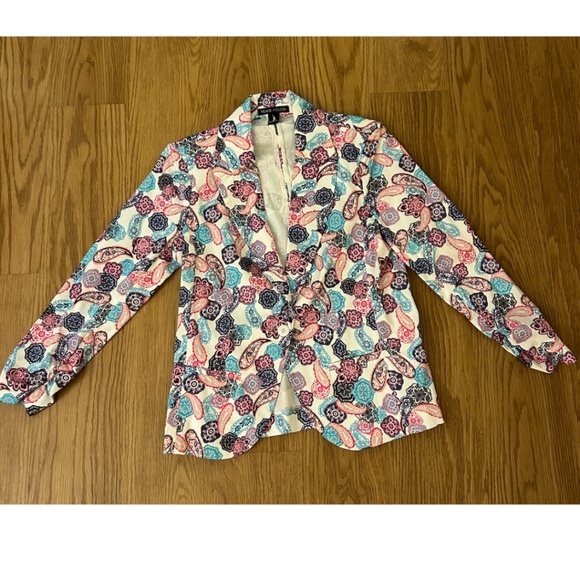 Paisley print blazer pink and turquoise - Picture 1 of 3